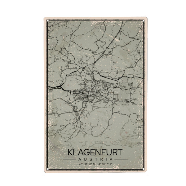 Holzbild "Stadt Klagenfurt Vintage" artboxONE - Städte / Weitere