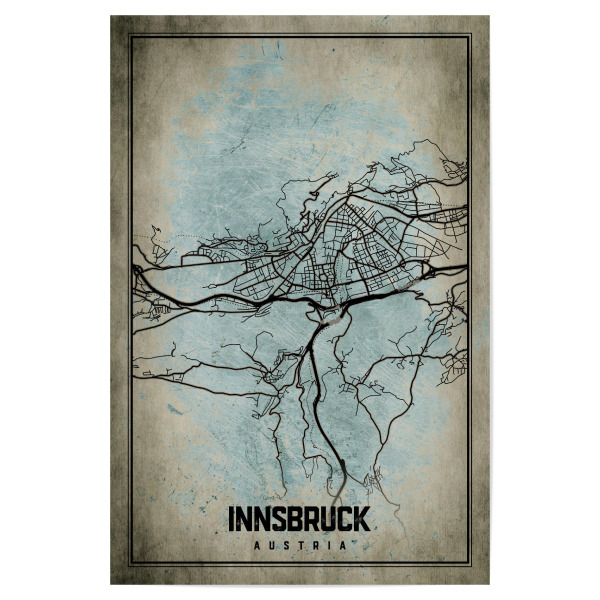 Poster "Innsbruck Retro Map" artboxONE - Städte / Weitere,Kartografie