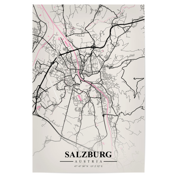 Poster "City Salzburg" artboxONE - Städte / Weitere,Kartografie