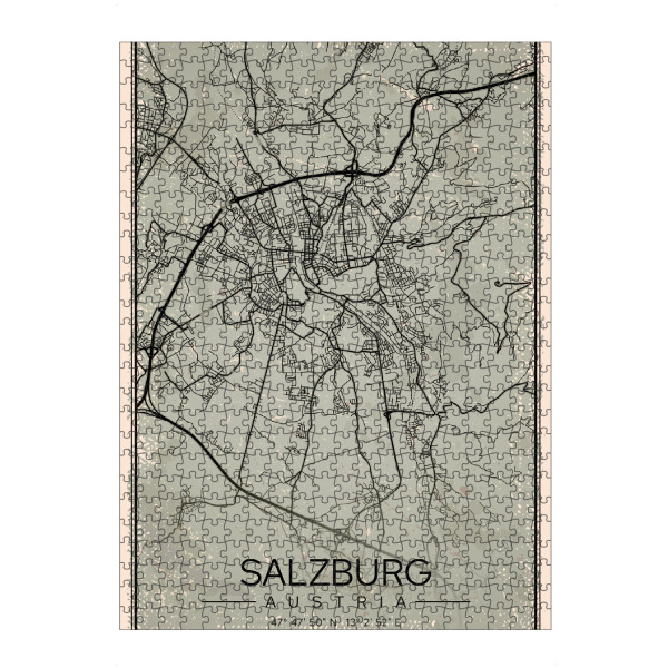 Puzzle Ravensburger "Salzburg Retro Stadtplan" artboxONE - Städte / Weitere,Kartografie