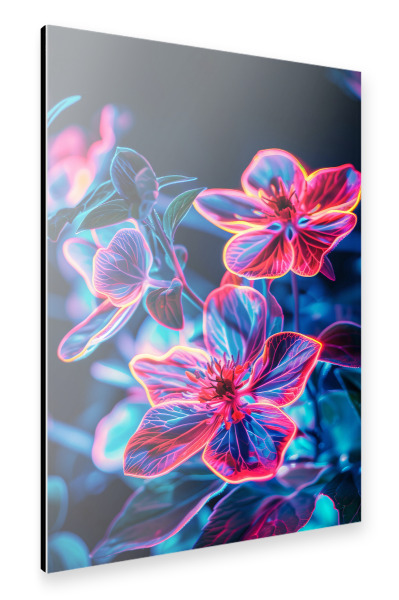 Alu-Dibond "Blumen Neon A (matart)" 30x20 cm artboxONE