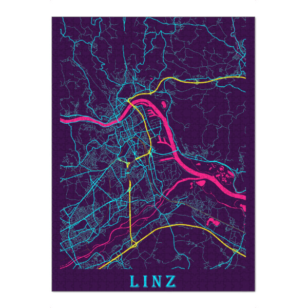 Puzzle Ravensburger "Map Linz" artboxONE - Städte / Weitere,Kartografie