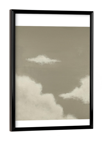 Poster mit schwarzem Rahmen "Nuage" artboxONE - Natur - Wolken,Grau,Beige,Natur,Malerei