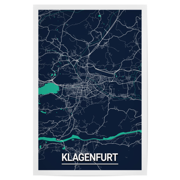 Poster "Klagenfurt Map" artboxONE - Städte / Weitere,Kartografie