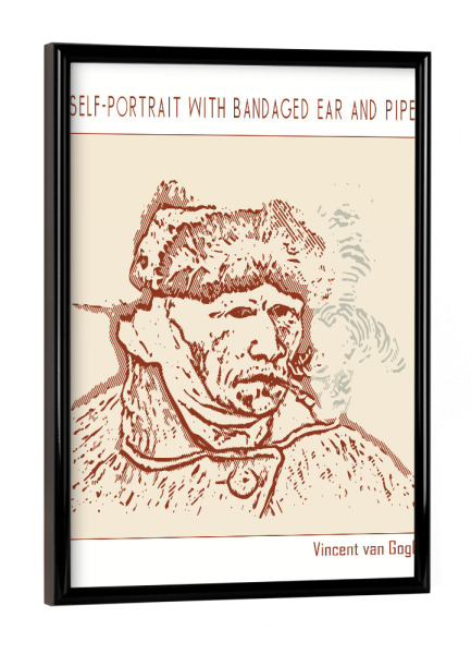 Poster mit schwarzem Rahmen "Selbstporträt (Strichzeichnung)" artboxONE - Abstrakt,Männer