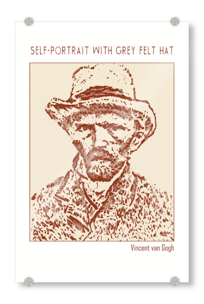Acrylglasbild "Self-Portrait Vincent (Line Art)" artboxONE - Abstrakt,Menschen,Männer