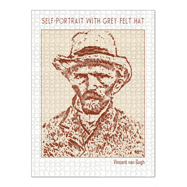 Puzzle Ravensburger "Self-Portrait Vincent (Line Art)" artboxONE - Abstrakt,Menschen,Männer