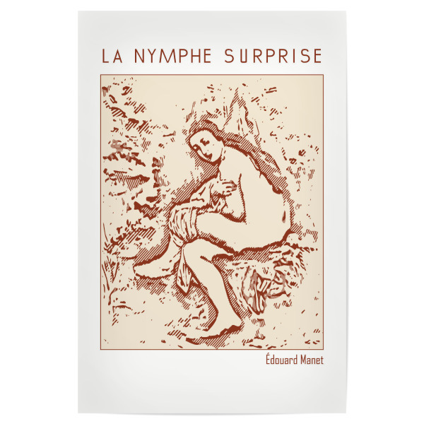 Poster 30x20 cm "La Nymphe surprise (Line Art)" artboxONE - Abstrakt - Gliederung,Minimalistisch,Skizze,Monochromatisch,Illustration,Bleistift