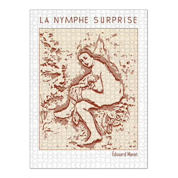 Puzzle Ravensburger "La Nymphe surprise (Line Art)" artboxONE - Abstrakt - Gliederung,Minimalistisch,Skizze,Monochromatisch,Illustration,Bleistift