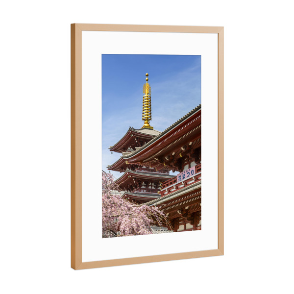 Poster mit Rahmen Kupfer "Senso-ji-Tempel in Tokio" artboxONE - Architektur,Reise / Asien