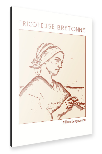 Alu-Dibond "Tricoteuse Bretonne (Line Art)" 30x20 cm artboxONE