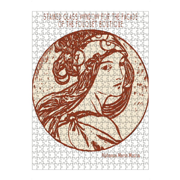 artboxONE Puzzle "Buntglasfenster (Strichzeichnung)" artboxONE - Abstrakt,Menschen