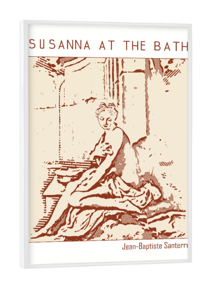 Poster mit weißem Rahmen "Susanna im Bad (Strichzeichnungen)" artboxONE - Abstrakt,Menschen