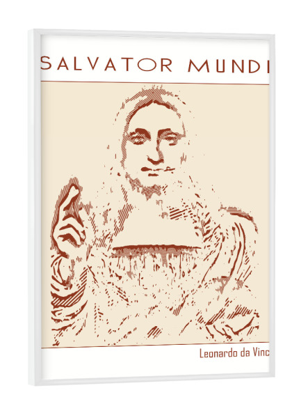 Poster mit weißem Rahmen "Salvator Mundi (Strichzeichnungen)" artboxONE - Abstrakt,Menschen
