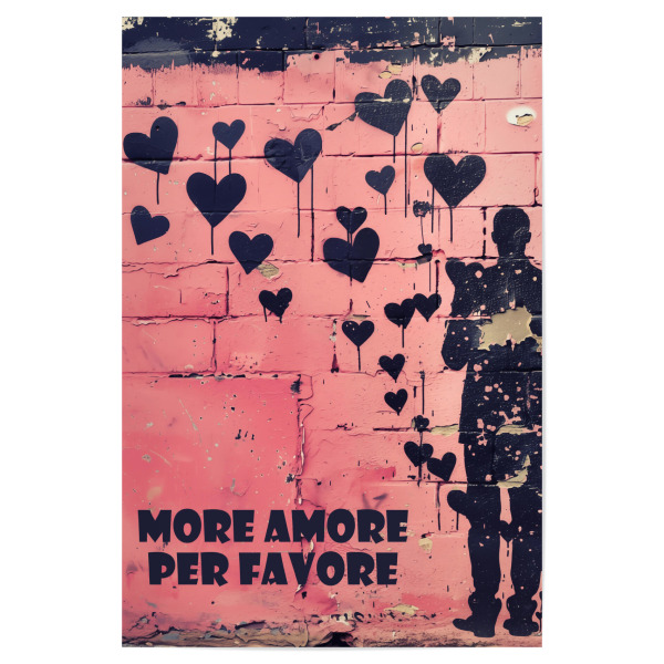 Poster 30x20 cm "More Amore Per Favore | Mann" artboxONE - Liebe,Streetart,Für Papa