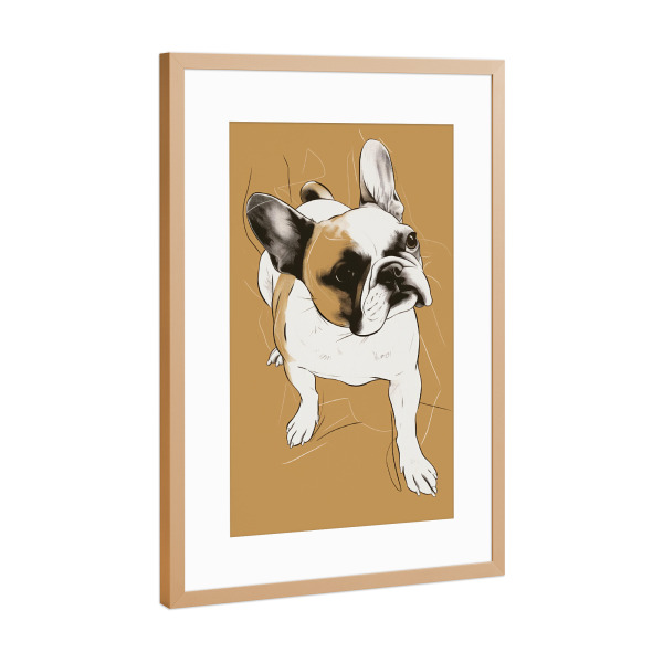 Poster mit Rahmen Kupfer "French bulldog" artboxONE - Tiere,Abstrakt