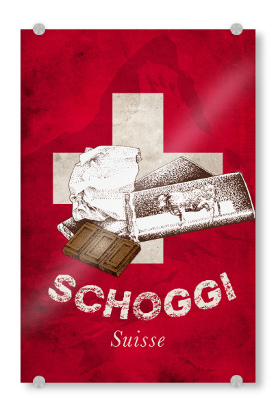 Acrylglasbild "Swiss Schoggi" artboxONE - Typografie,Reise,Essen & Trinken,Reise / Länder,Städte / Zürich