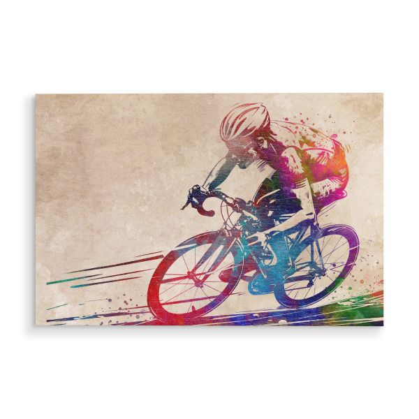 Holzbild "Radsportkunst O" artboxONE - Sport,Sport / Motivation - Fahrrad,Radfahren,Fahrrad,Biker,Radfahrer,Grafik