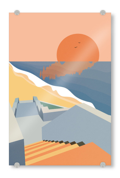 Acrylglasbild "Treppen am Meer - Kroatien" artboxONE - Reise / Strand und Meer,Reise / Länder