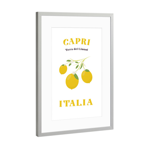 Poster mit Rahmen Silber "Capri - Land der Zitronen" artboxONE - Reise,Reise / Strand und Meer,Reise / Länder,Städte / Weitere