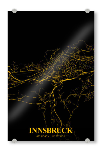 Acrylglasbild "Innsbruck als Stadtplan" artboxONE - Städte / Weitere,Kartografie