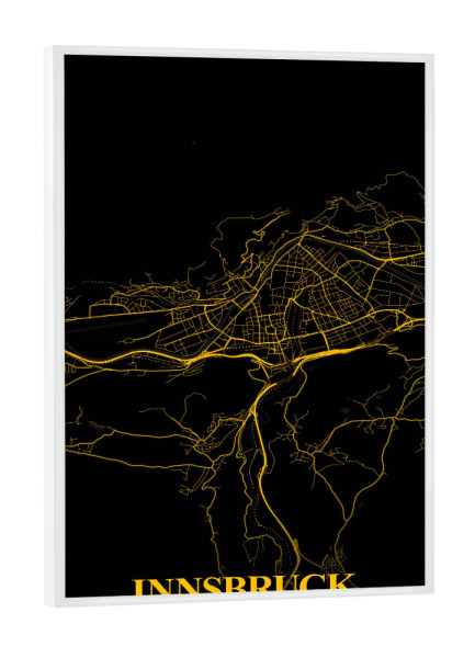 Poster mit weißem Rahmen "Innsbruck als Stadtplan" artboxONE - Städte / Weitere,Kartografie