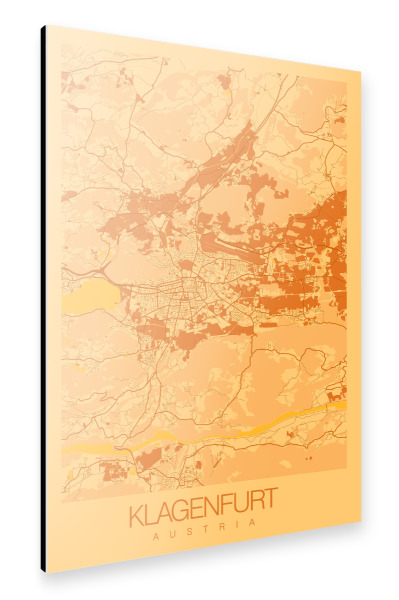Alu-Dibond "Stadt Klagenfurt Map" 30x20 cm artboxONE
