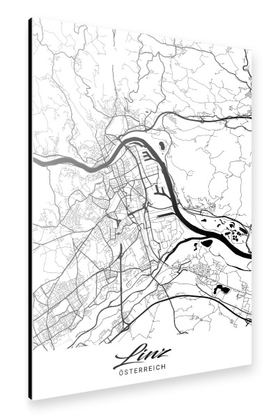 Alu-Dibond "Linz City Map" 30x20 cm artboxONE