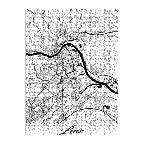 artboxONE Puzzle "Linz City Map" artboxONE - Schwarzweiß,Städte / Weitere