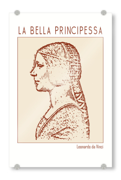 Acrylglasbild "La Bella Principessa lineart" artboxONE - Abstrakt,Menschen - Gliederung,Minimalistisch,Skizze,Monochromatisch,Illustration,Bleistift