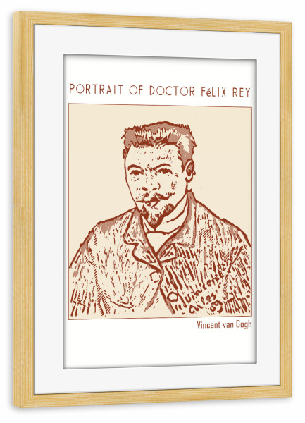 Poster mit Rahmen kiefer "Doctor Felix Rey (Line Art)" artboxONE - Abstrakt,Menschen,Männer