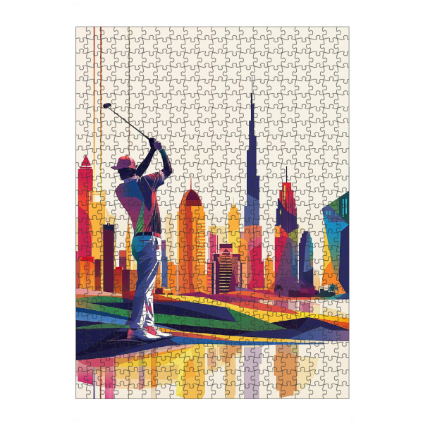 Puzzle Ravensburger "Golfer spielt Golf in Dubai" artboxONE - Reise,Sport,Städte / Dubai