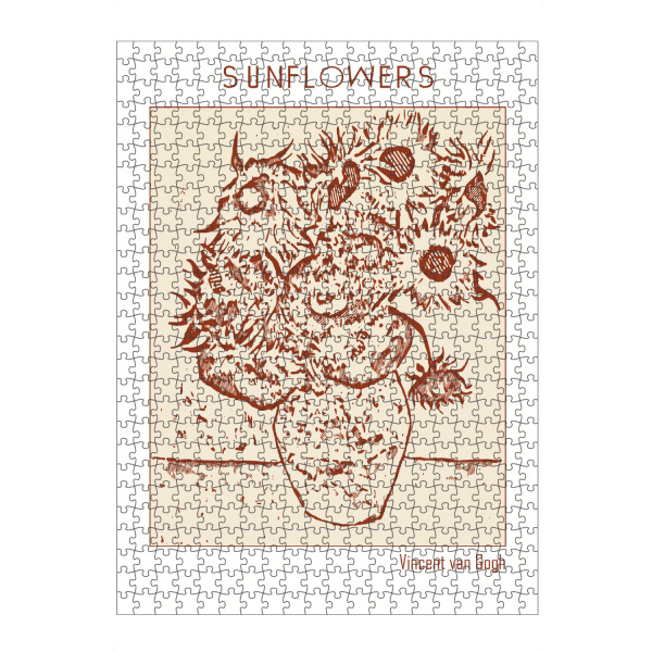 Puzzle Ravensburger "Sonnenblumen (Strichzeichnungen)" artboxONE - Floral,Abstrakt