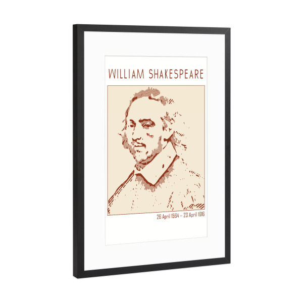 Poster mit Rahmen Schwarz (Metallic) "William Shakespeare" artboxONE - Abstrakt,Menschen