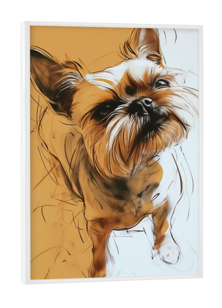 Poster mit weißem Rahmen "Yorkshire Terrier Love" artboxONE - Tiere,Abstrakt