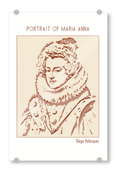 Acrylglasbild "Portrait of María Anna (Line Art)" artboxONE - Abstrakt,Menschen