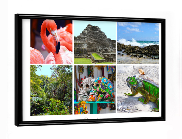 Poster mit schwarzem Rahmen "Yucatán Collage" artboxONE - Natur,Reise,Reise / Länder