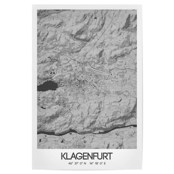 Poster "Klagenfurt Bleistift Map" artboxONE - Städte / Weitere,Kartografie