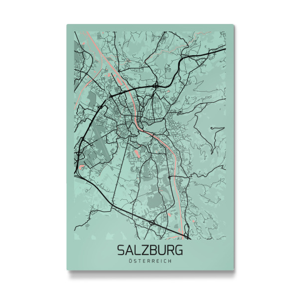 Galerie-Print "Stadt Map Salzburg" 30x20 cm artboxONE