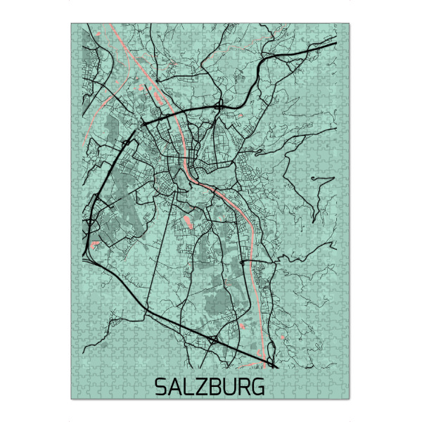 Puzzle Ravensburger "Stadt Map Salzburg" artboxONE - Städte / Weitere,Kartografie