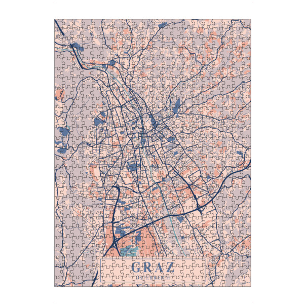 Puzzle Ravensburger "Graz Stadt Map" artboxONE - Städte / Weitere,Kartografie