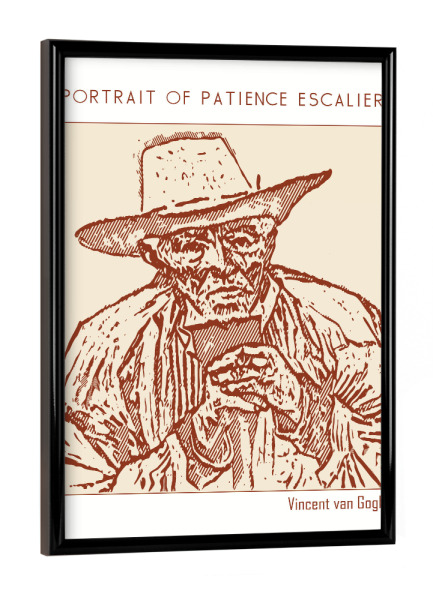 Poster mit schwarzem Rahmen "Patience Escalier (Line Art)" artboxONE - Abstrakt,Menschen,Männer