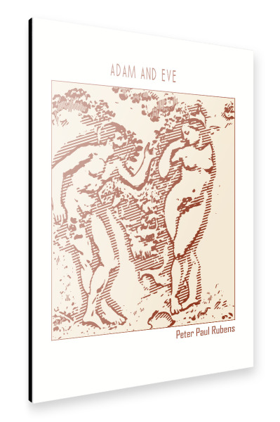 Alu-Dibond "Adam und Eva (Strichzeichnungen)" 30x20 cm artboxONE