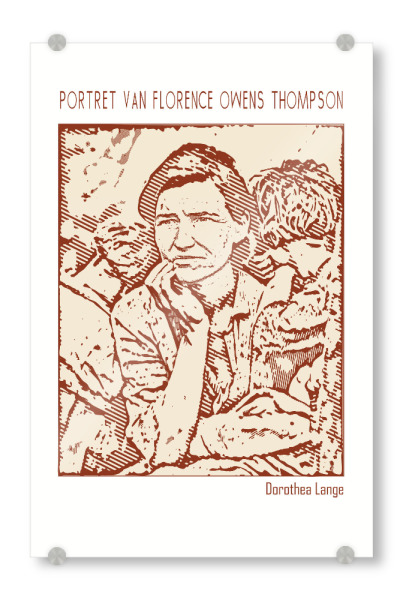 Acrylglasbild "Florence Owens Thompson (Line Art)" artboxONE - Abstrakt,Menschen,Männer