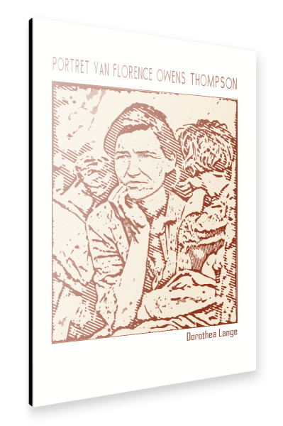 Alu-Dibond "Florence Owens Thompson (Line Art)" 30x20 cm artboxONE