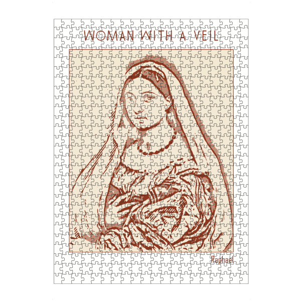 Puzzle Ravensburger "Frau mit Schleier (Line Art)" artboxONE - Abstrakt,Menschen