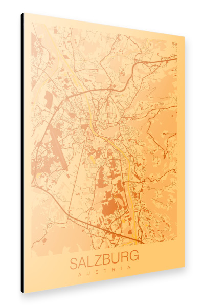 Alu-Dibond "Stadt Salzburg Map" 30x20 cm artboxONE