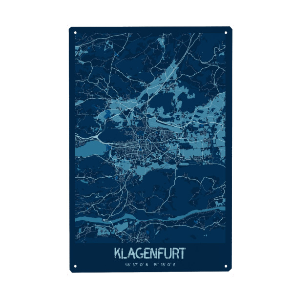 Holzbild "Stadtplan Klagenfurt" artboxONE - Städte / Weitere,Kartografie