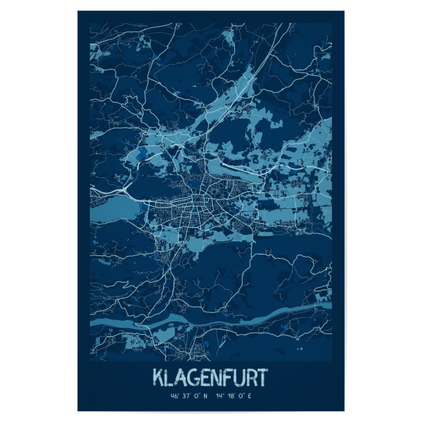 Poster 30x20 cm "Stadtplan Klagenfurt" artboxONE - Städte / Weitere,Kartografie