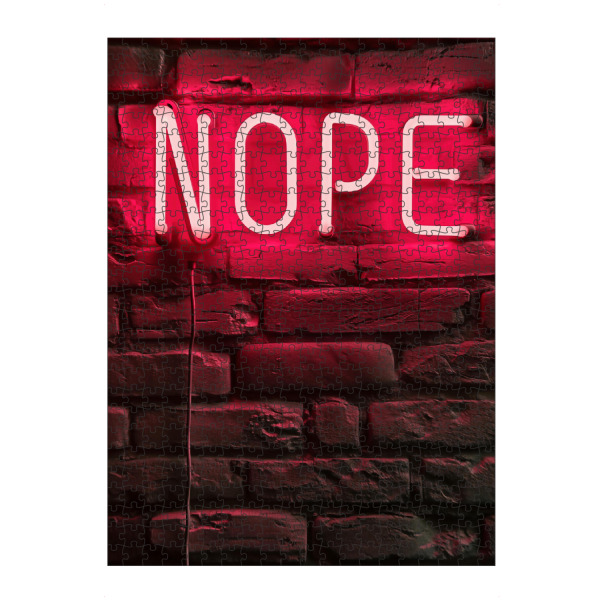 Puzzle Ravensburger "Neon Leuchtschrift NOPE | Foto" artboxONE - Typografie,Streetart,Ultraviolet,Lustig